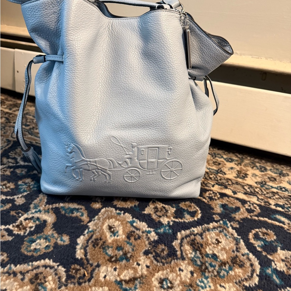 Coach Andy Bag Only Blue Leather Shoulder Bag Wallet not available - Picture 2 of 7
